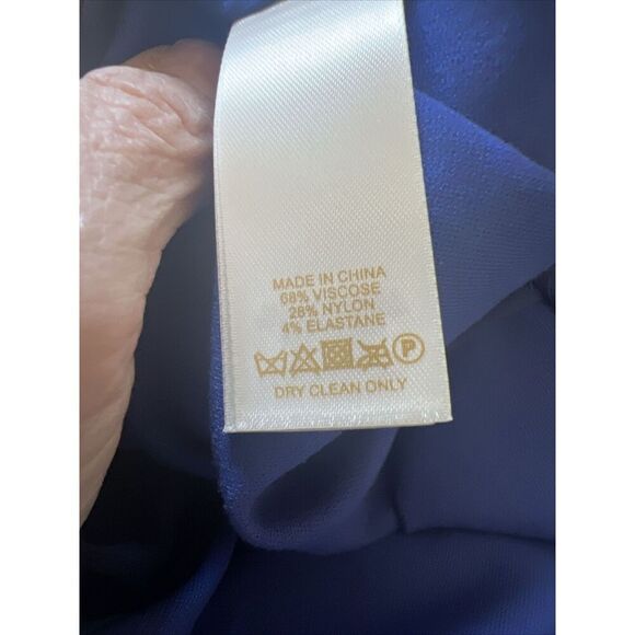 Kate Spade Women 0 Ponte Knit Mini Sheath Dress Blue Stretchy V Neck Cap Sleeves - Picture 9 of 9